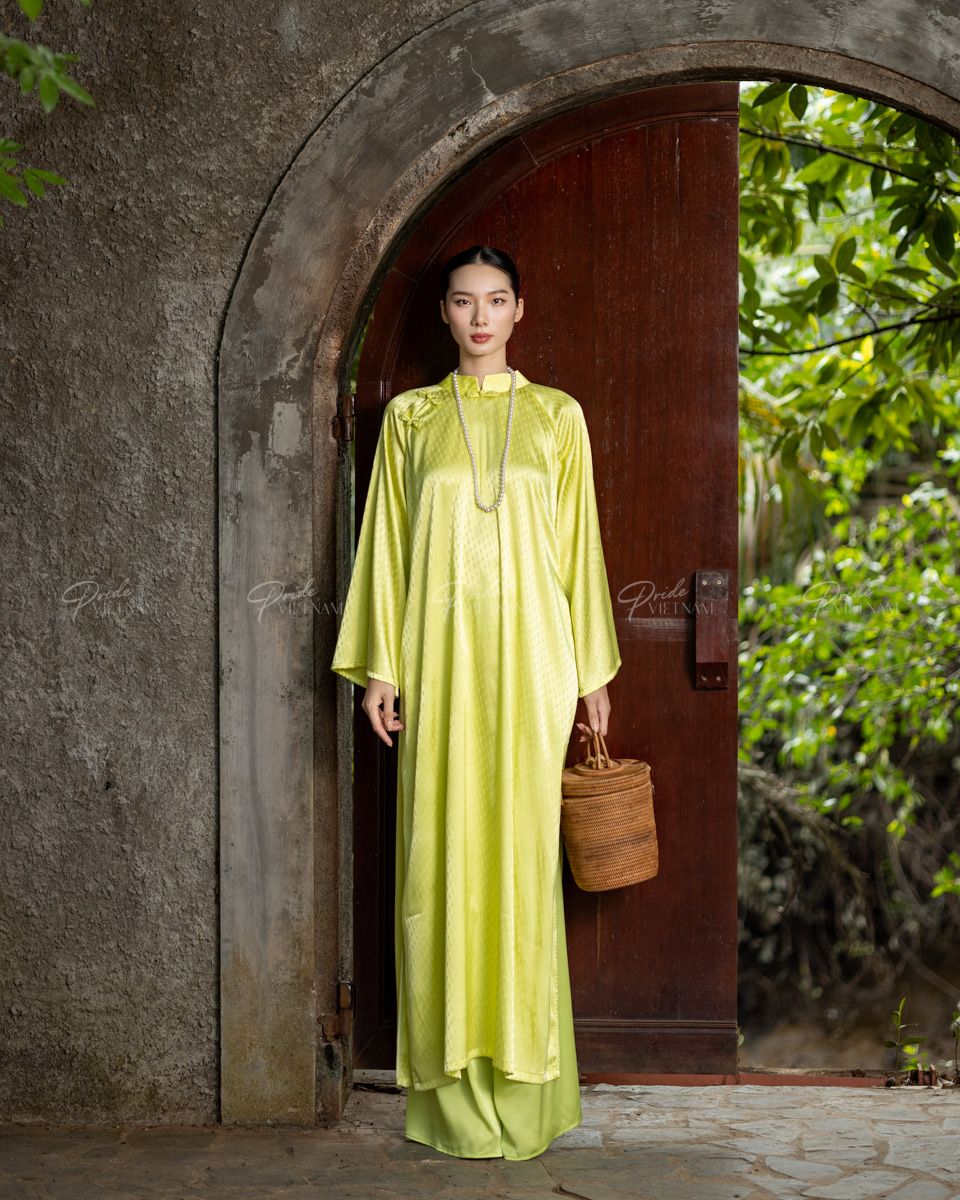 Áo Dài Nữ Lụa Xanh Cốm