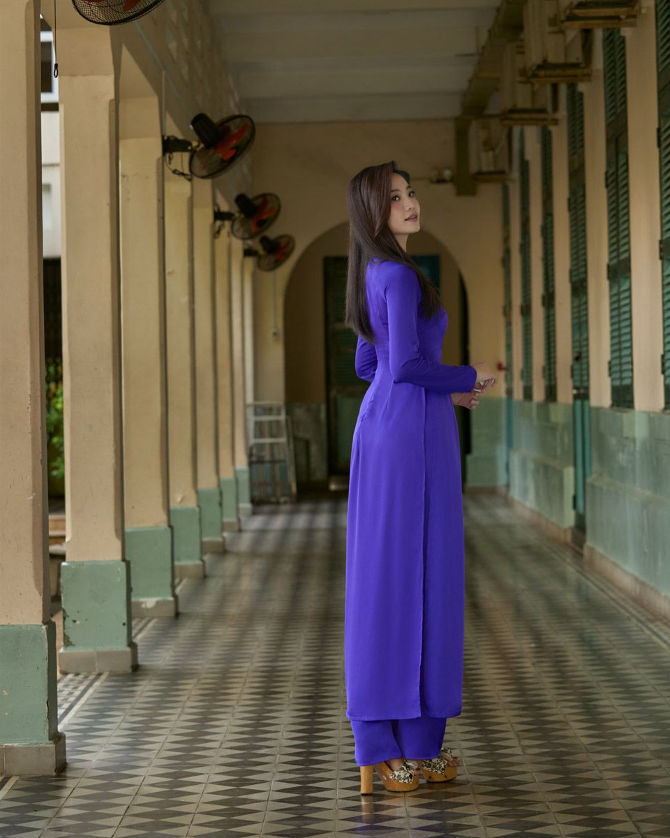 Quần Áo Dài Lụa Tím