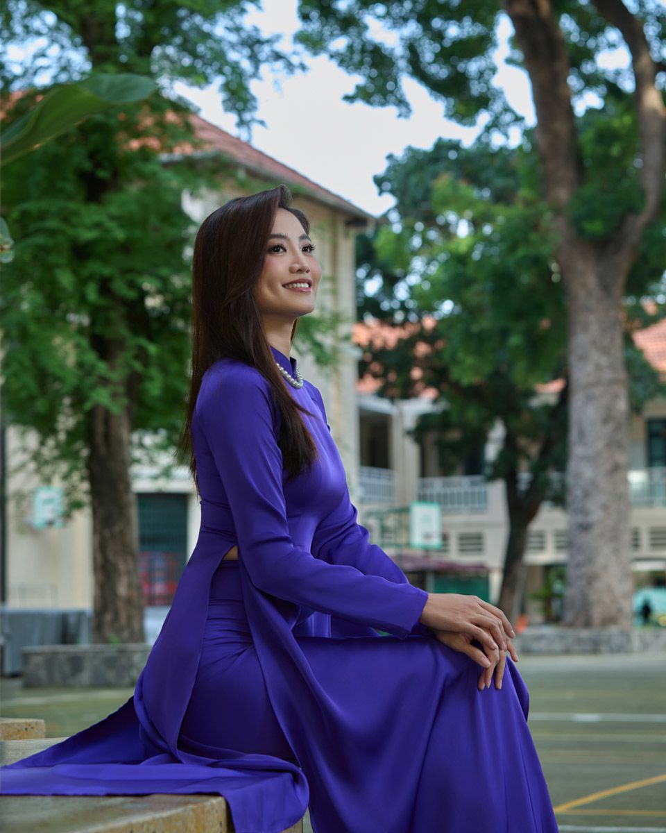 Áo Dài Lụa Tím Pride Việt Nam