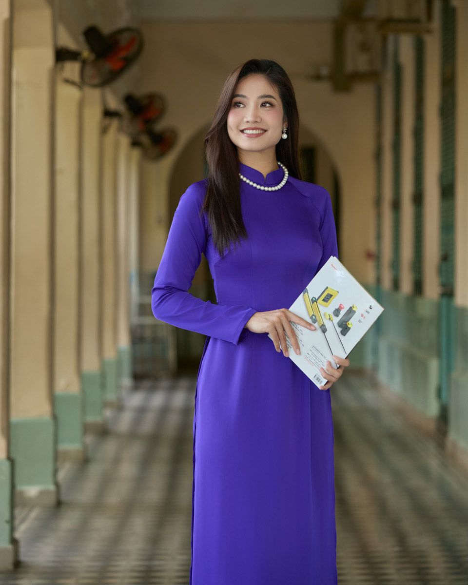 Quần Áo Dài Lụa Tím