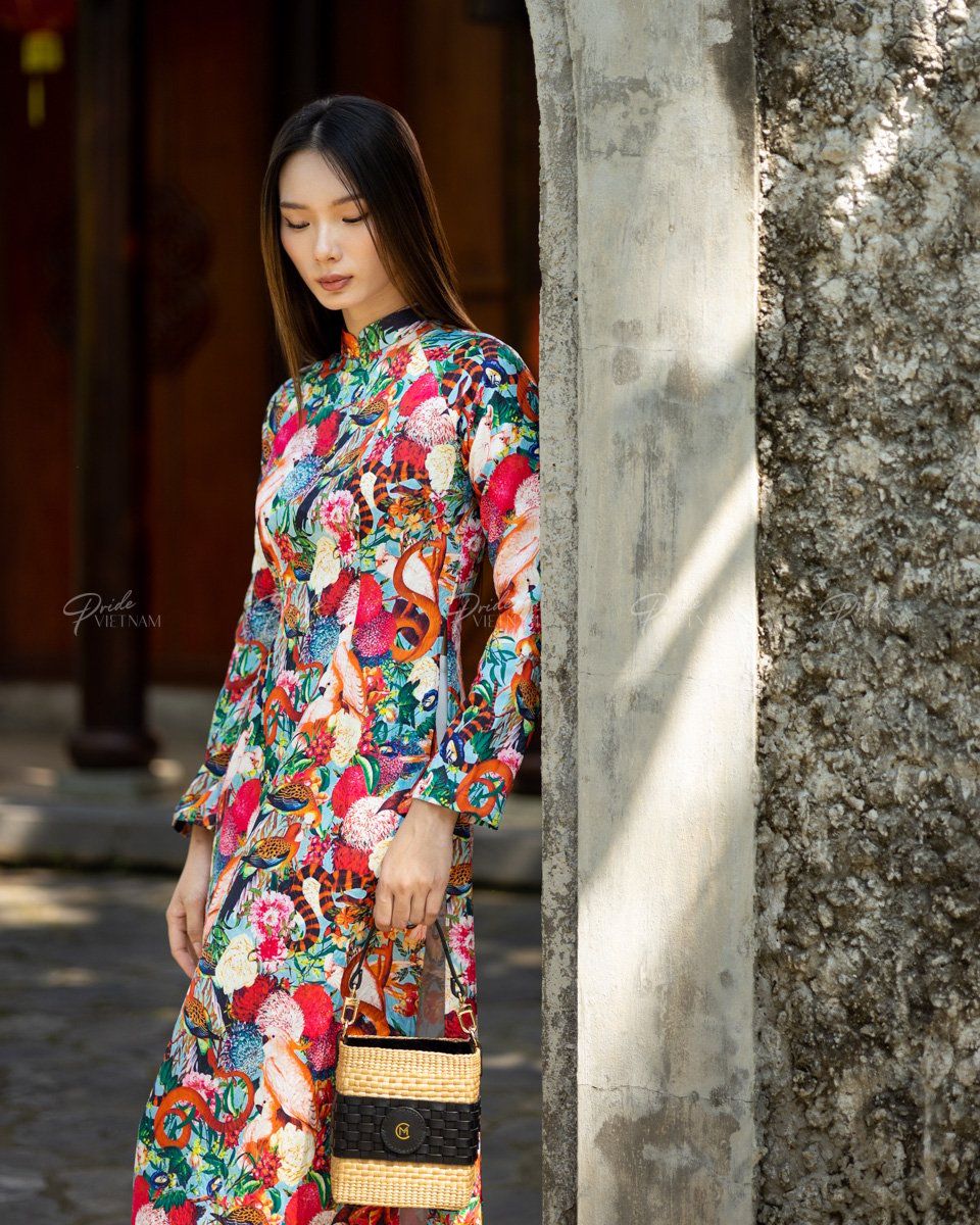 Áo Dài Nữ Gấm Nhiều Màu Pride Việt Nam