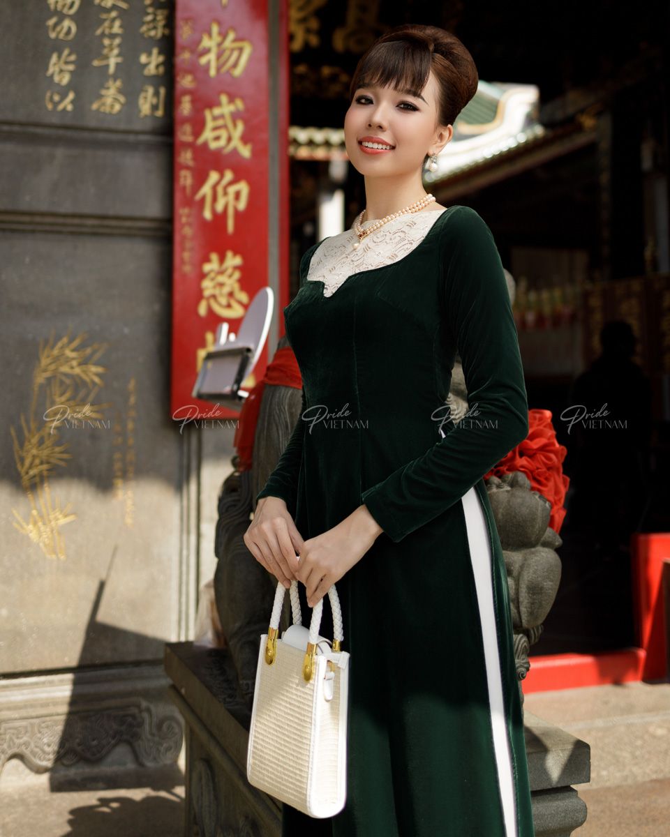 Áo Dài Nhung Xanh Pride Việt Nam
