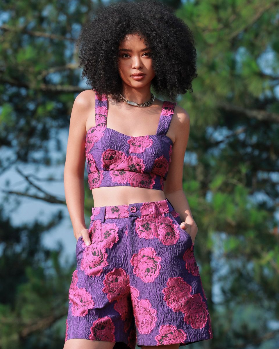 Áo Bra Nữ Gấm Hồng Tím Into The Wood