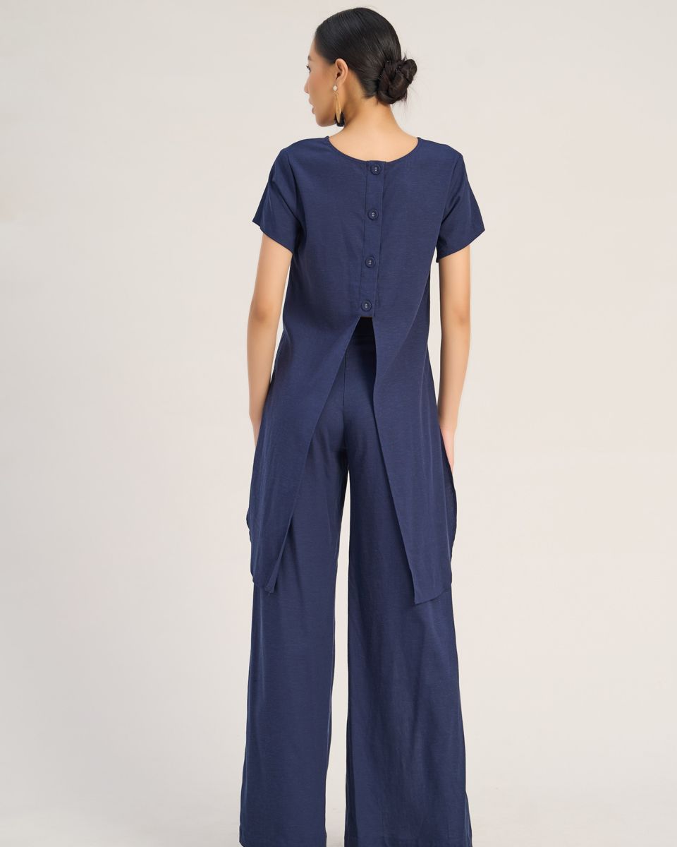 Áo Kiểu Linen Xanh Đen The Art Of Styling