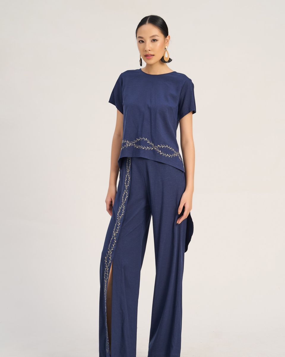 Quần Dài Nữ Linen Xanh Đen The  Art Of Styling