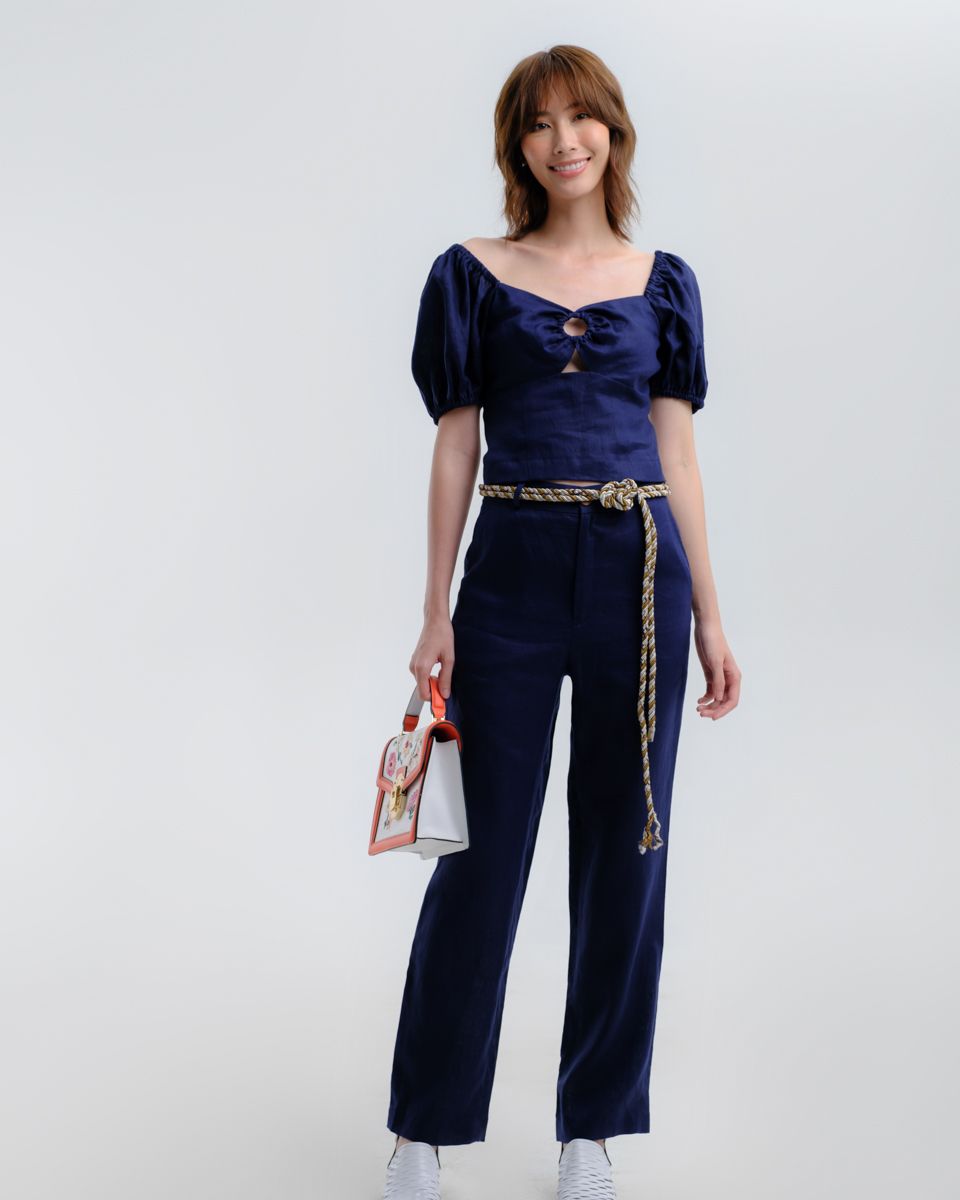 Áo Kiểu Linen Xanh Đen Hương Mùa Hè