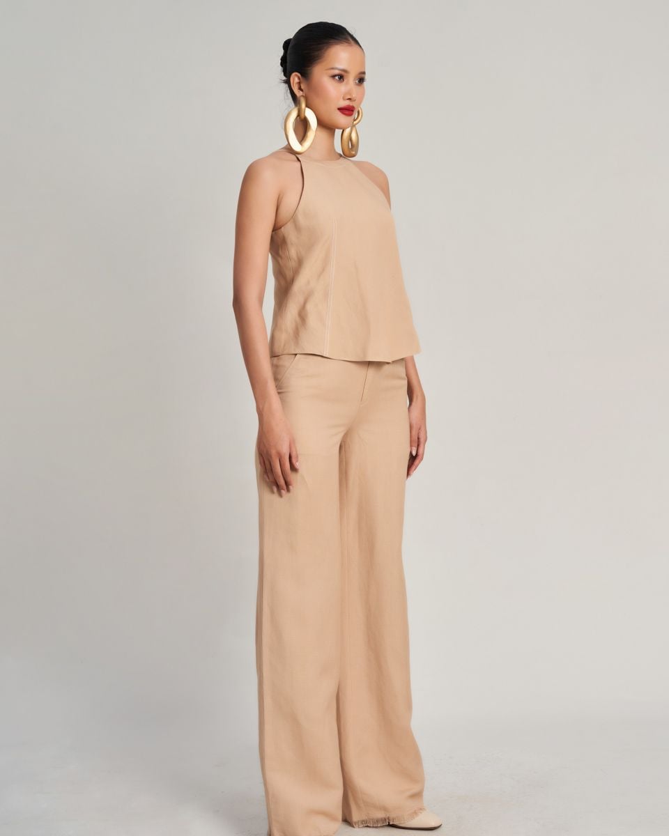 Quần Nữ Linen Kem Golden Girl