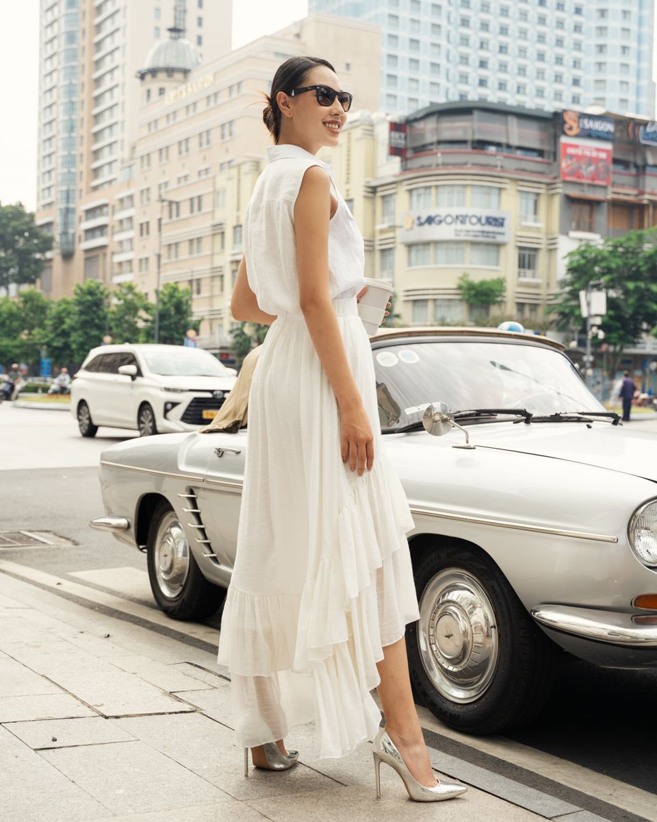 Áo Kiểu Nữ Linen Trắng Sắc Màu Tự Do