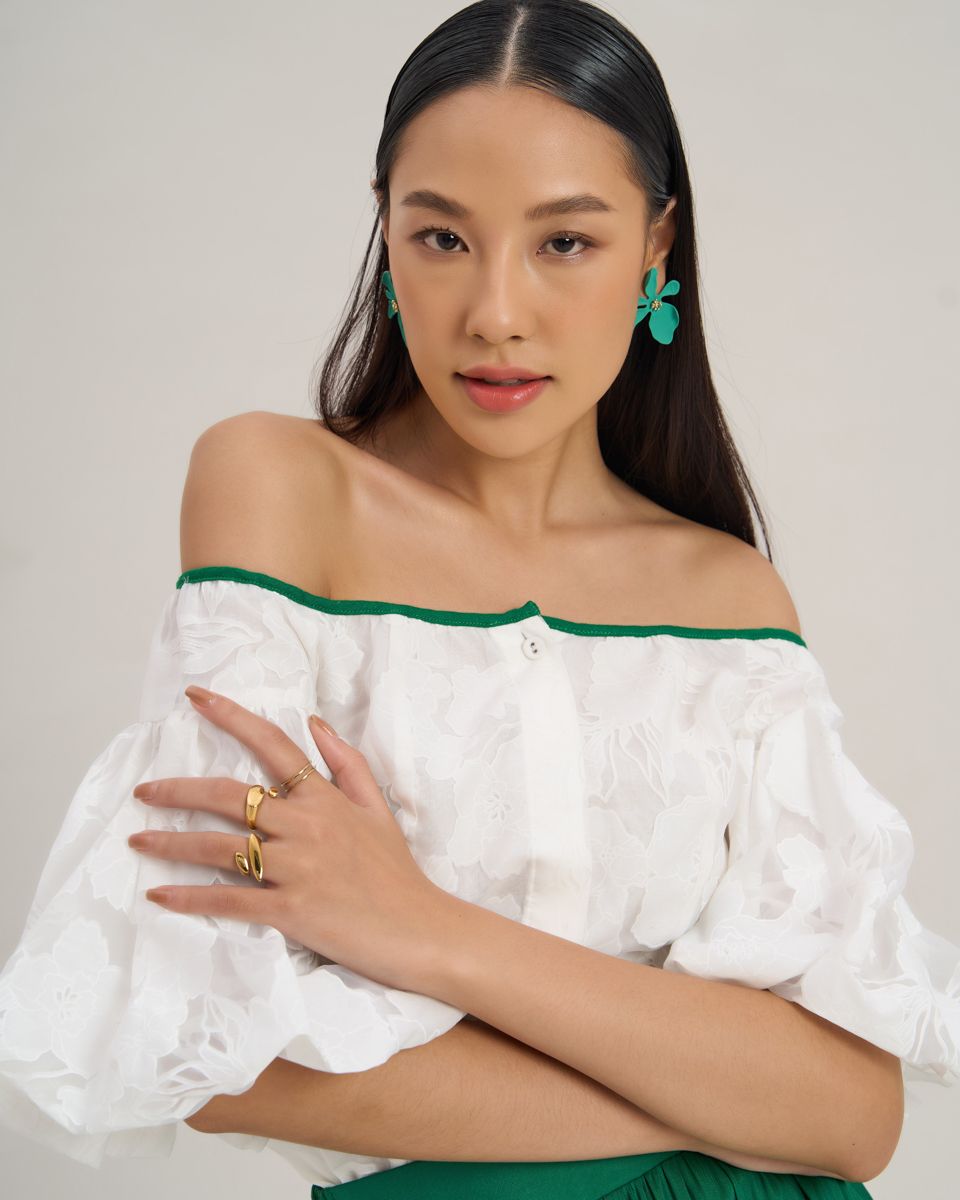 Áo Kiểu Voan Kiến Nữ Trắng The  Art Of Styling