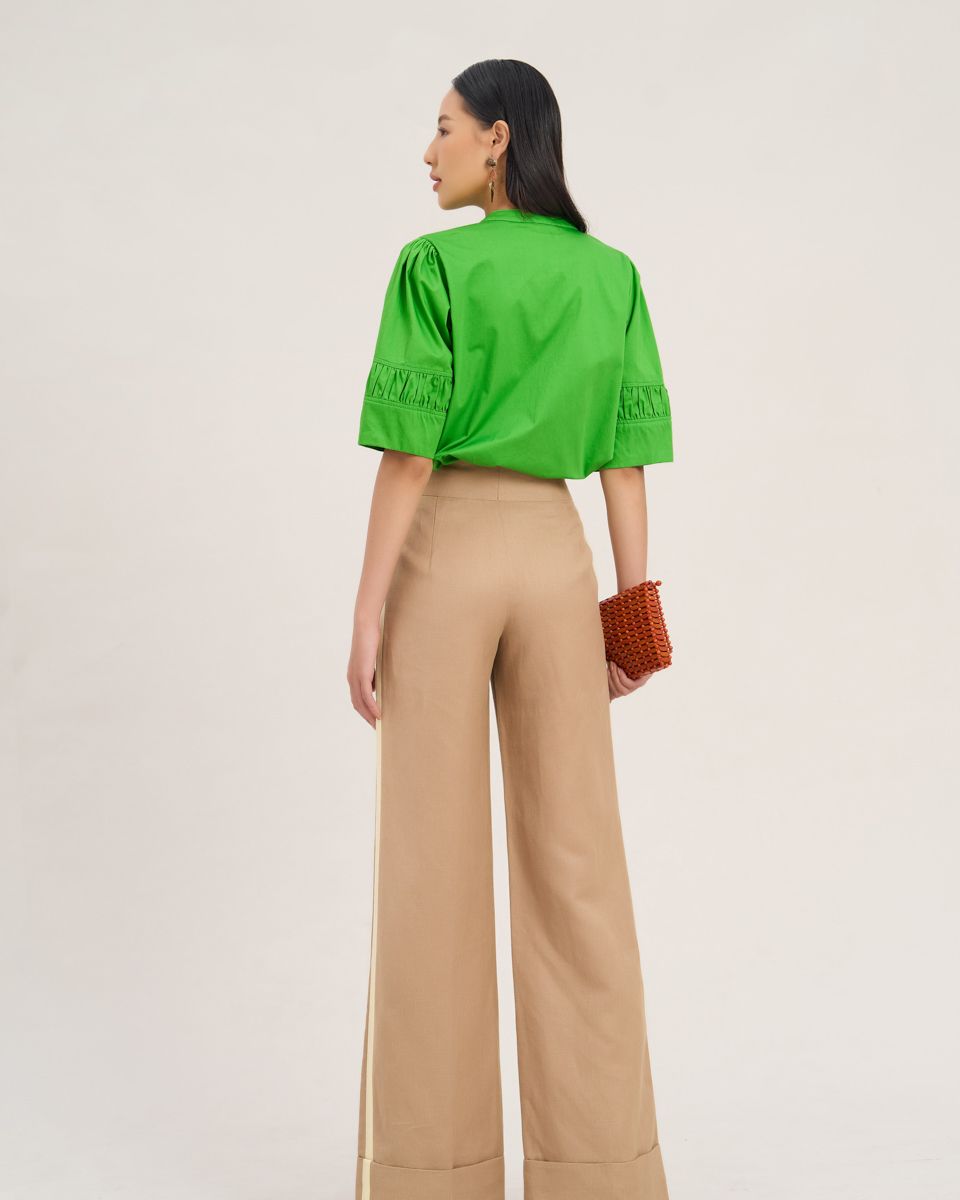 Quần Dài Linen Nữ Nâu Sắc Màu Tự Do