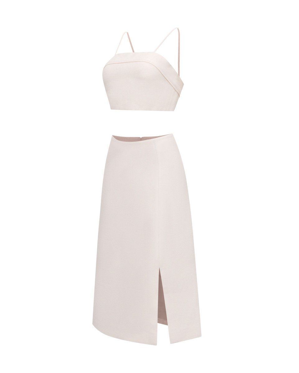 Chân Váy Bố Nhung Hồng Nhạt