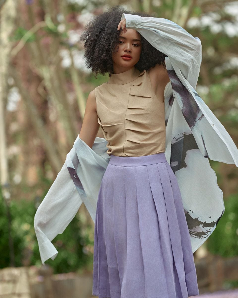 Áo Kiểu Linen Kem Be Into The Wood