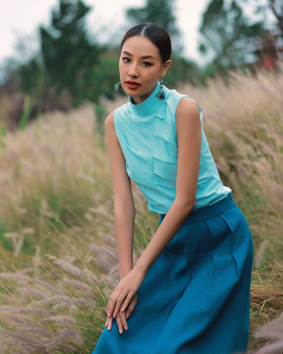Áo Kiểu Linen Xanh Into The Wood