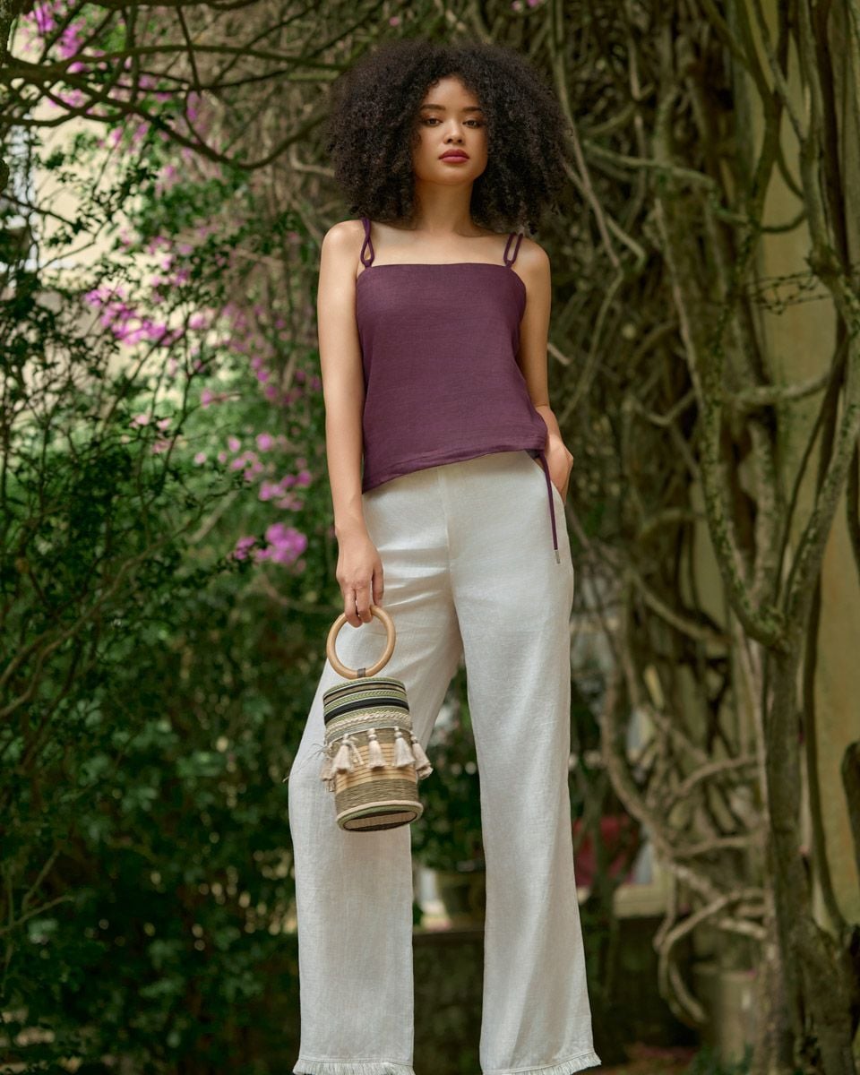 Áo Kiểu Linen Đỏ Rượu Into The Wood