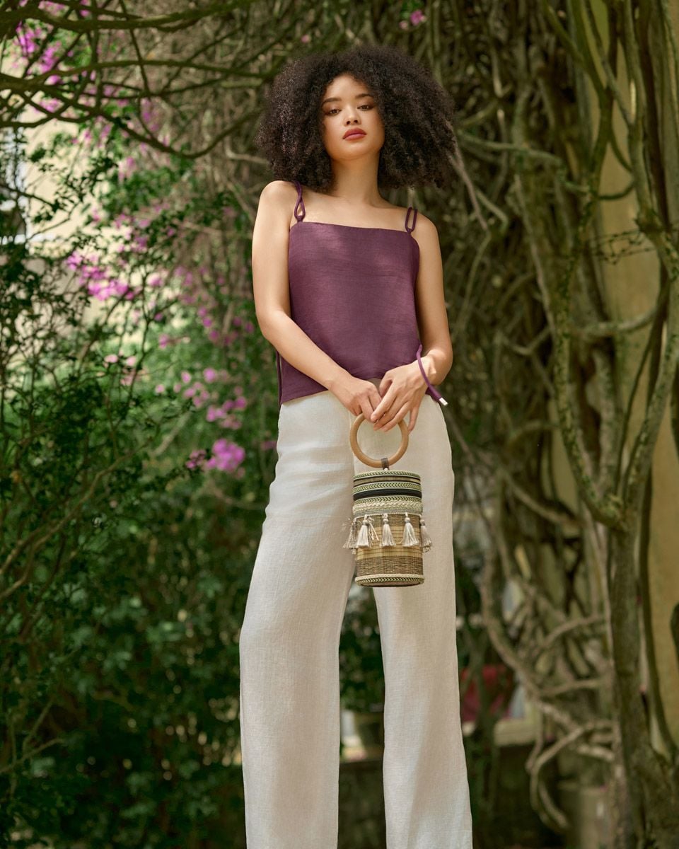 Áo Kiểu Linen Đỏ Rượu Into The Wood