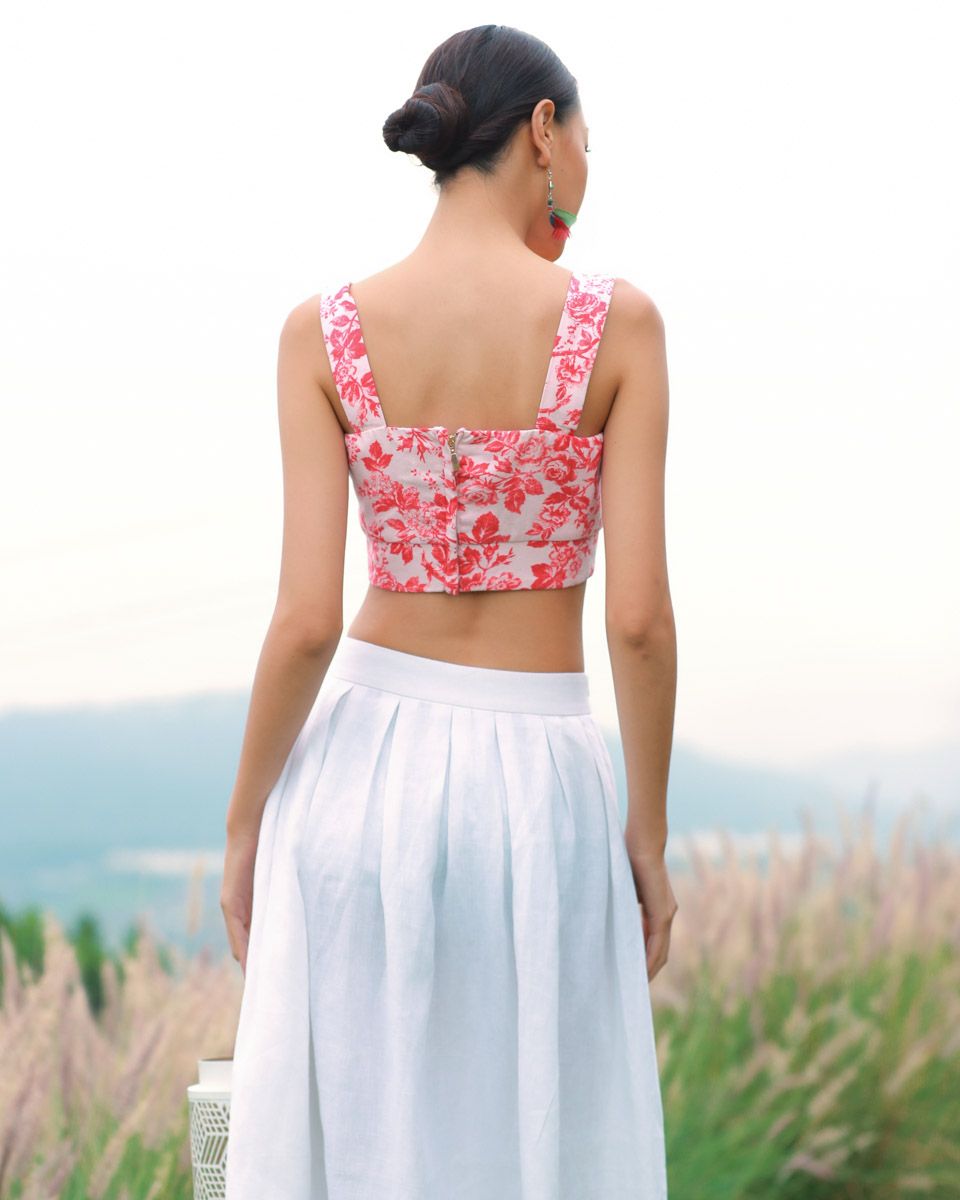 Áo Kiểu Linen Hồng Hoa Into The Wood