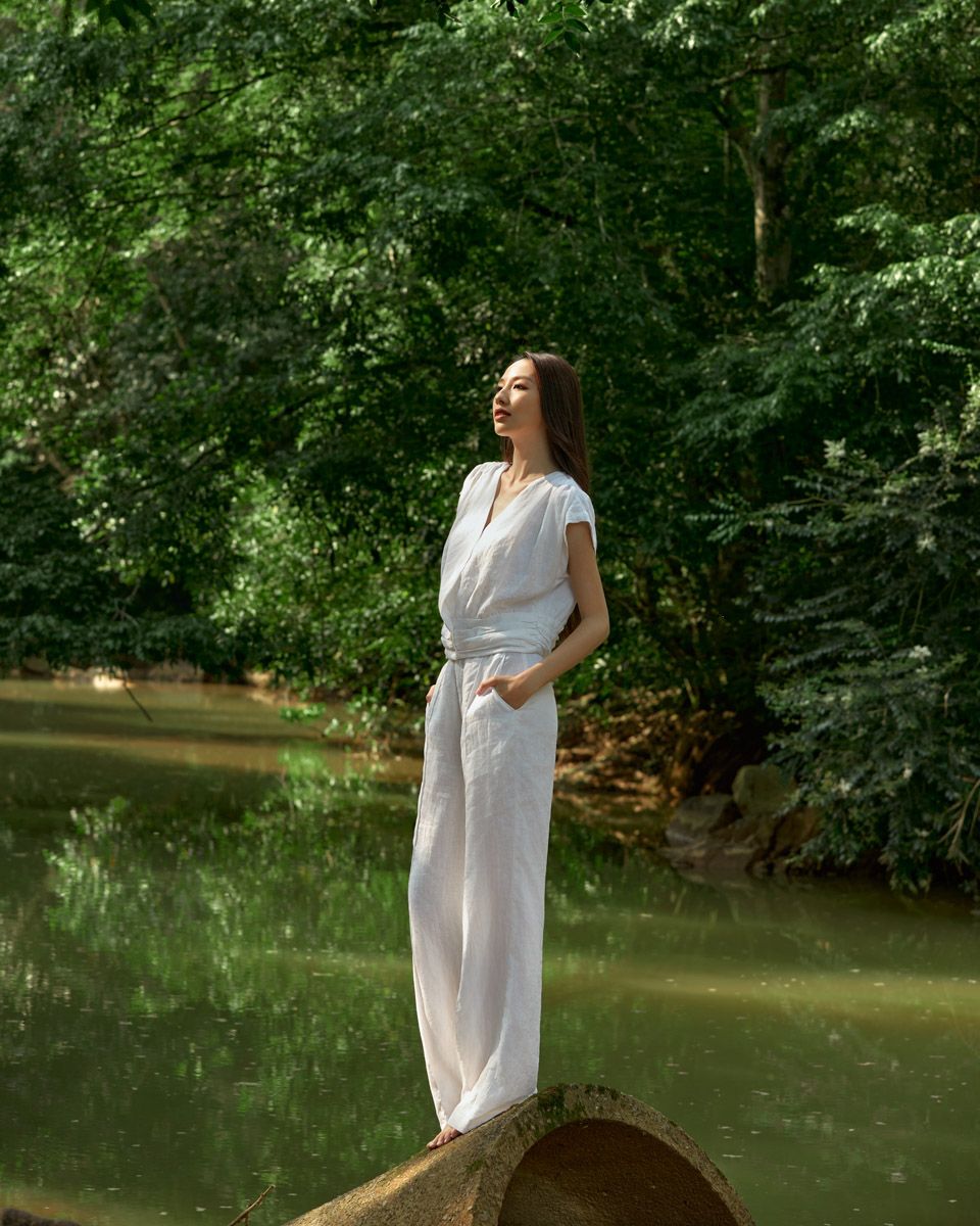 Quần Dài Linen Trắng Into The Wood