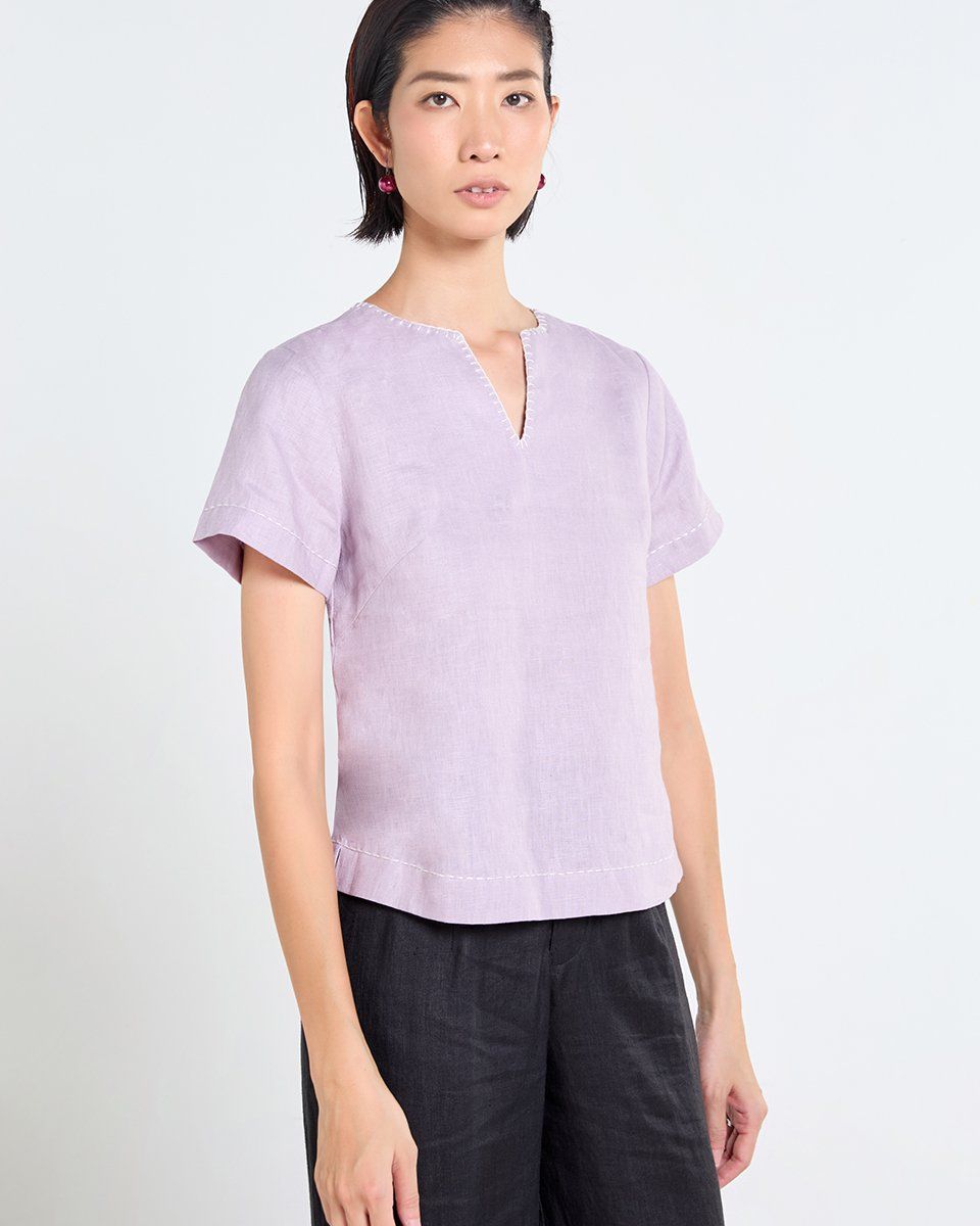 Áo Kiểu Linen Tím Tender Drit