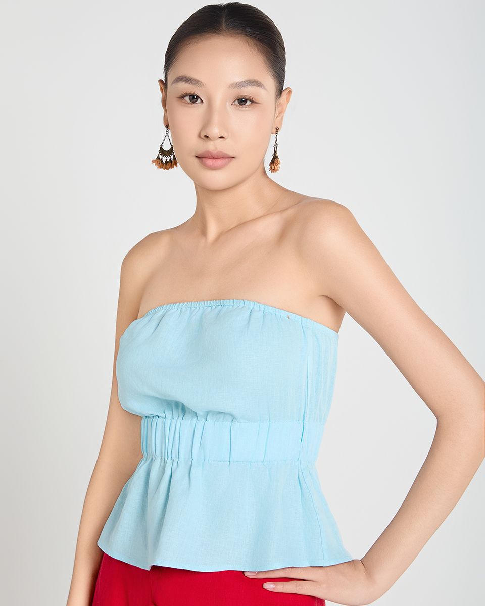 Áo Kiểu Linen Xanh A Touch Of Effortless Elegance