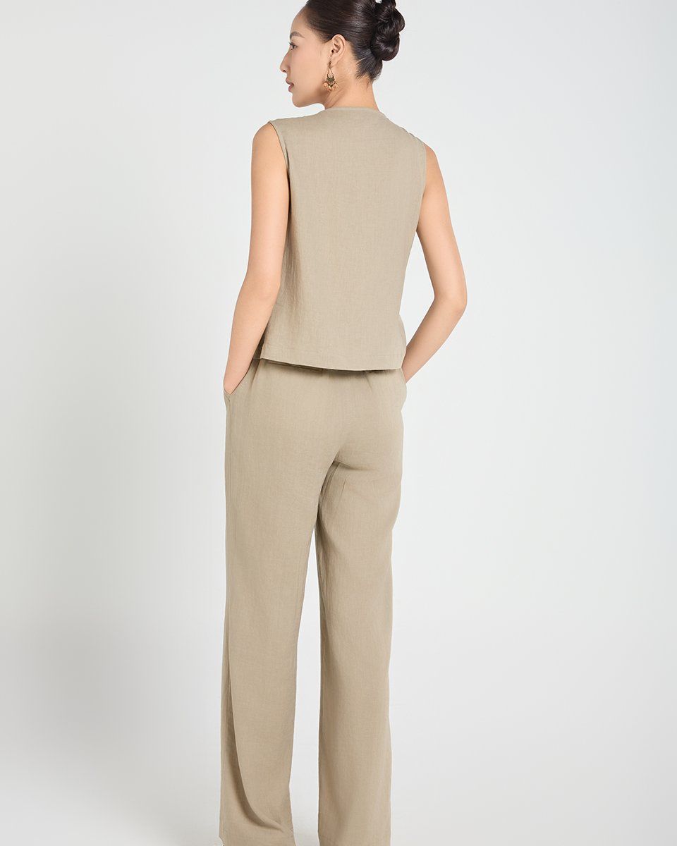 Áo Kiểu Linen Kem Be A Touch Of Effortless Elegance