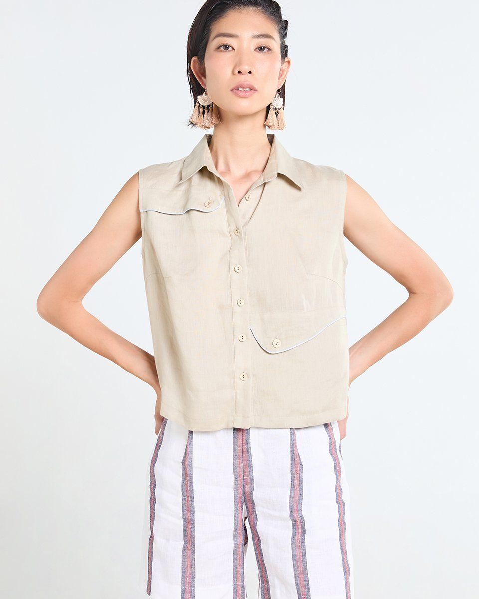 Áo Linen Nữ Kem Tender Drit