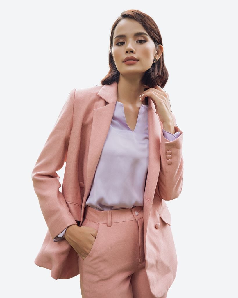 Áo Vest Linen Lụa Hồng Pride