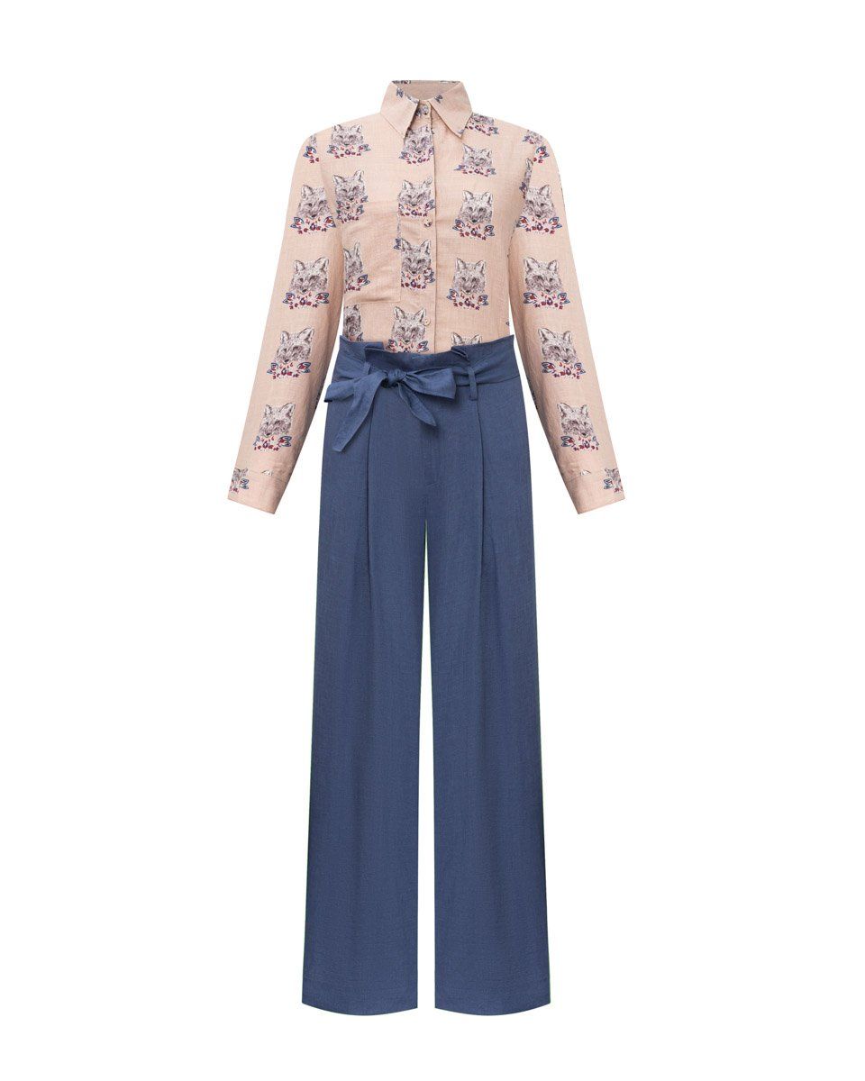 ÁO Sơ Mi Linen Nữ Ruốc Hồng