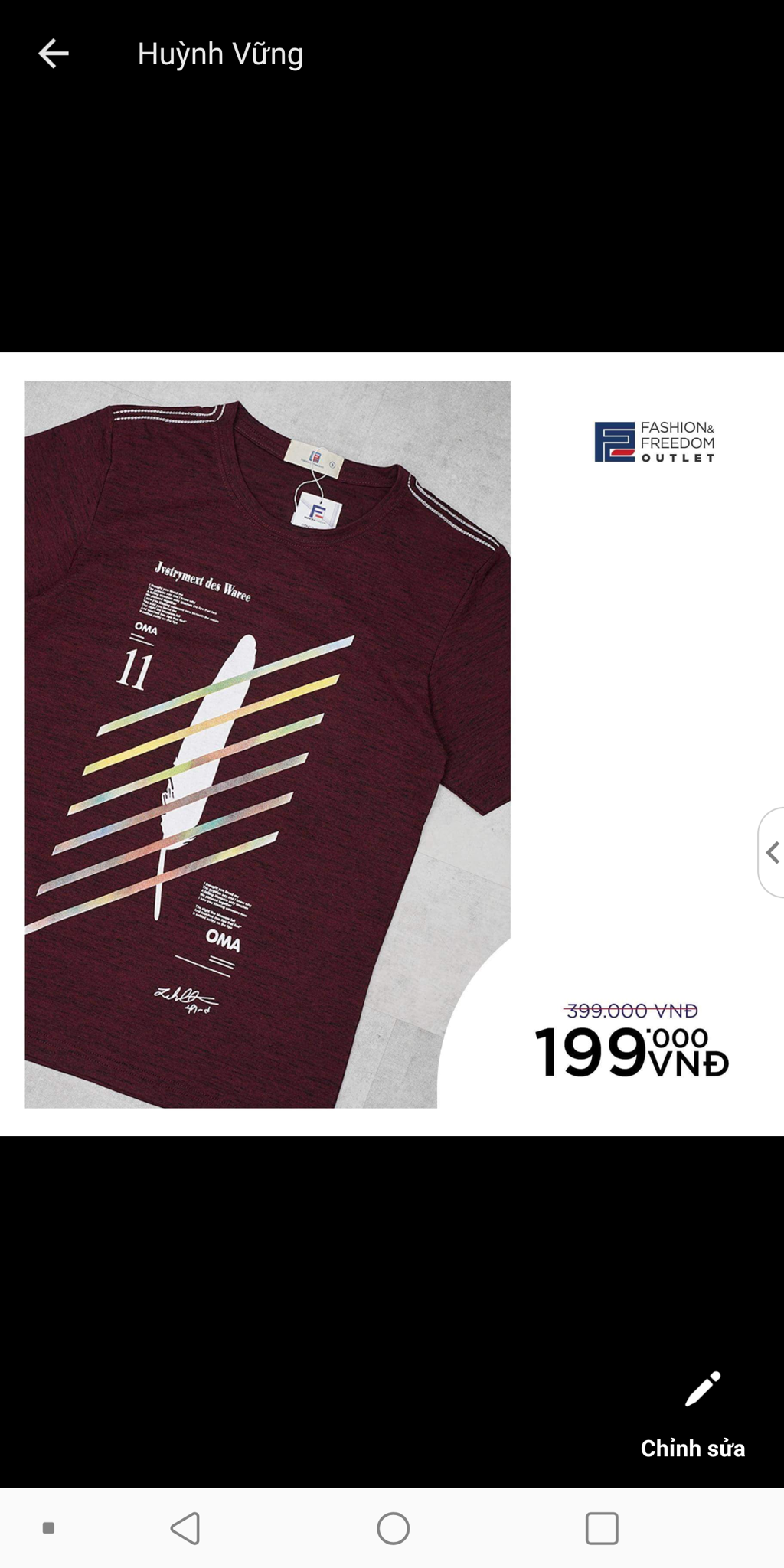 Áo thun nam cổ tròn màu đỏ size L