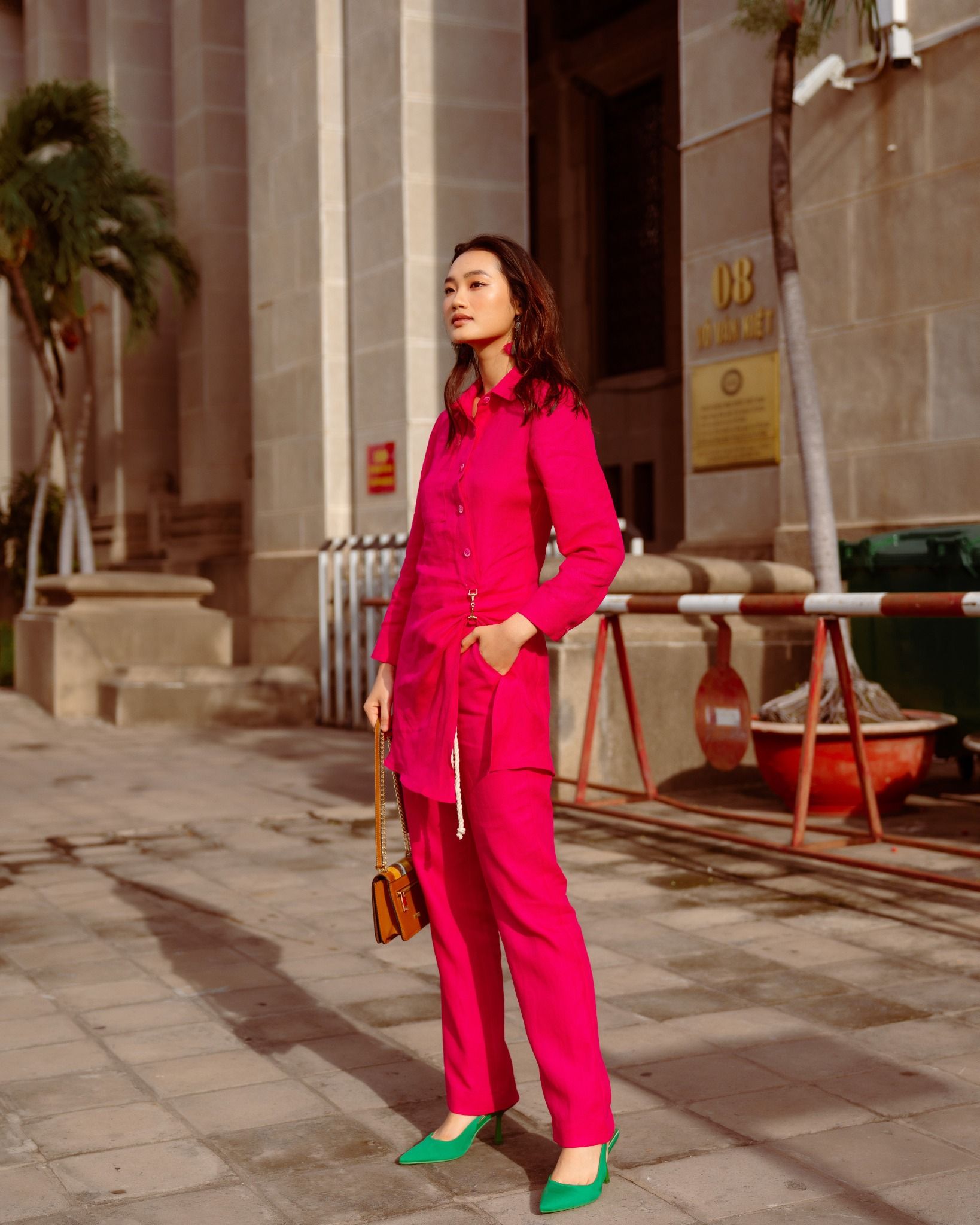 Quần Dài Linen Hồng Sen Autumn Charm