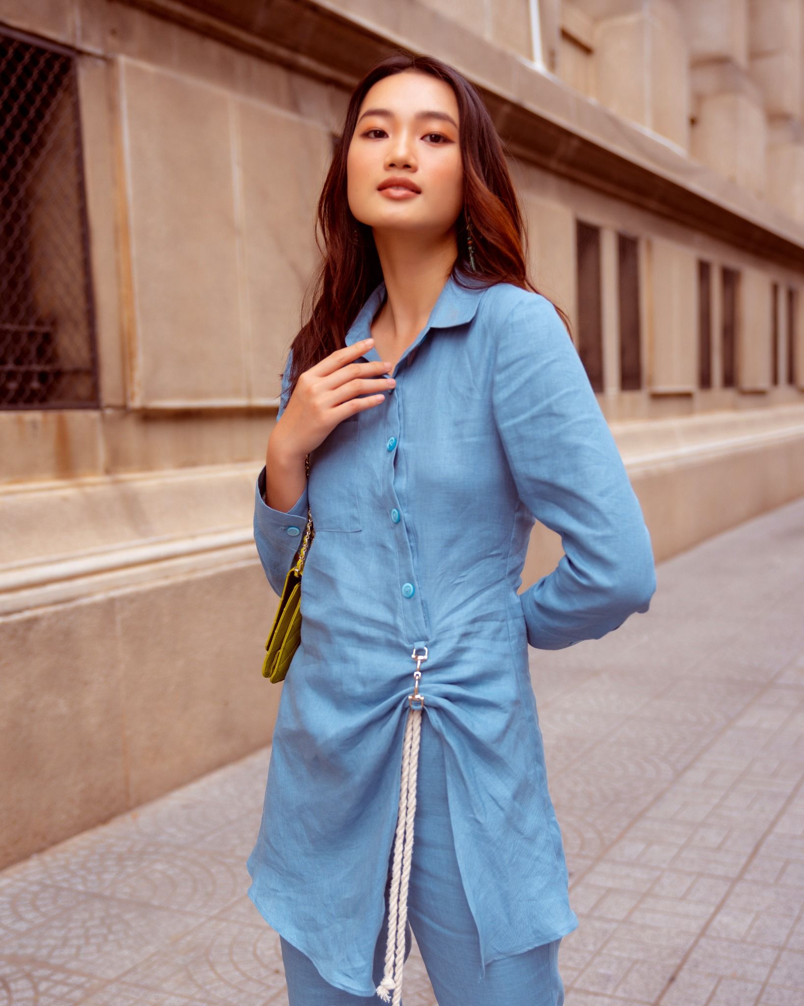Quần Dài Linen Xanh Biển Autumn Charm