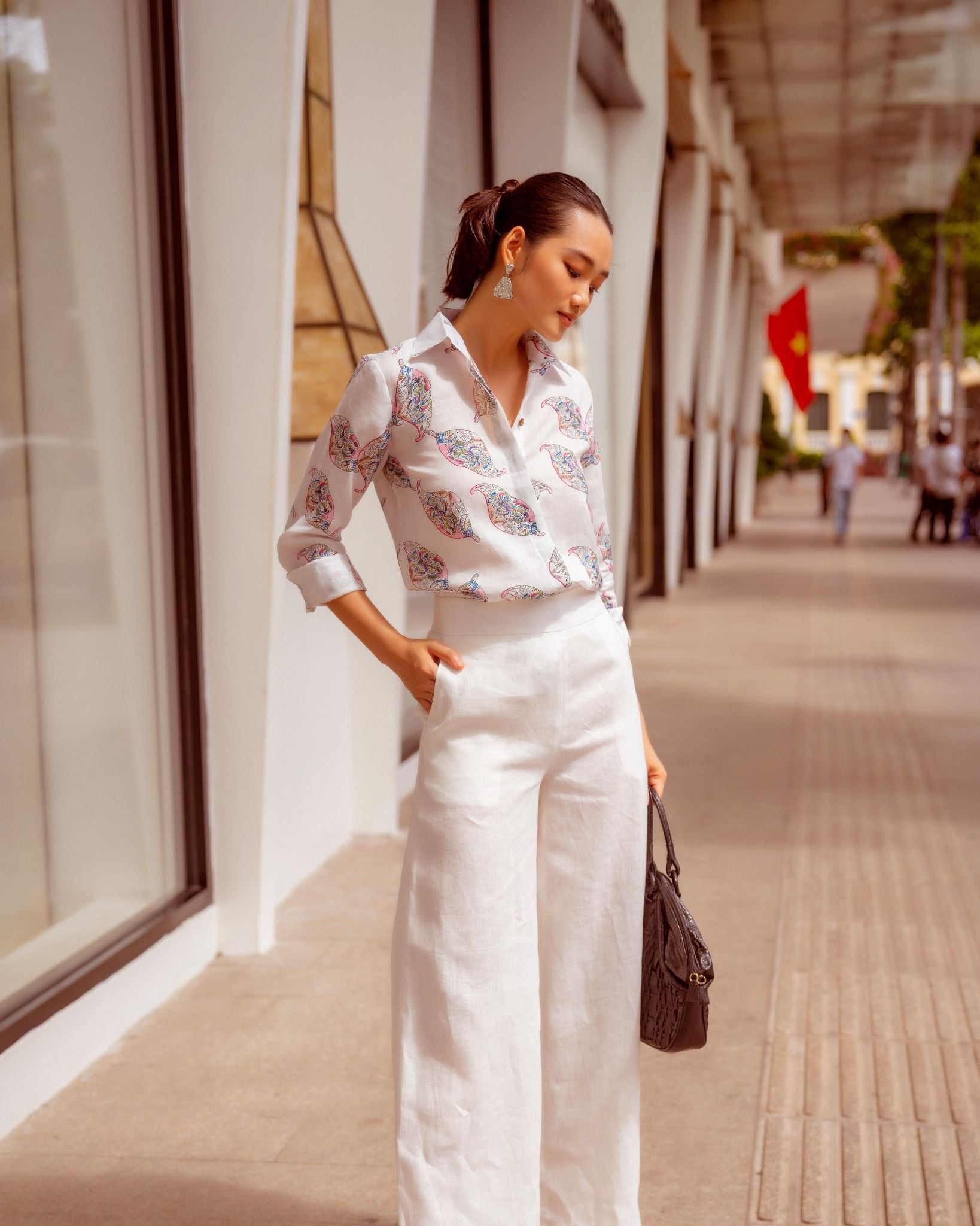 Quần Dài Linen Trắng Autumn Charm