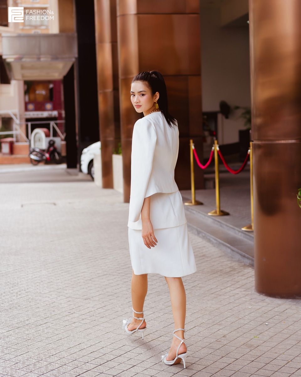 Chân Váy Gấm Trắng Fall Muse