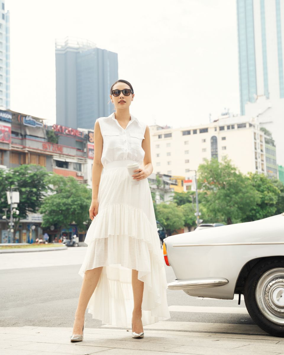 Áo Kiểu Nữ Linen Trắng Sắc Màu Tự Do