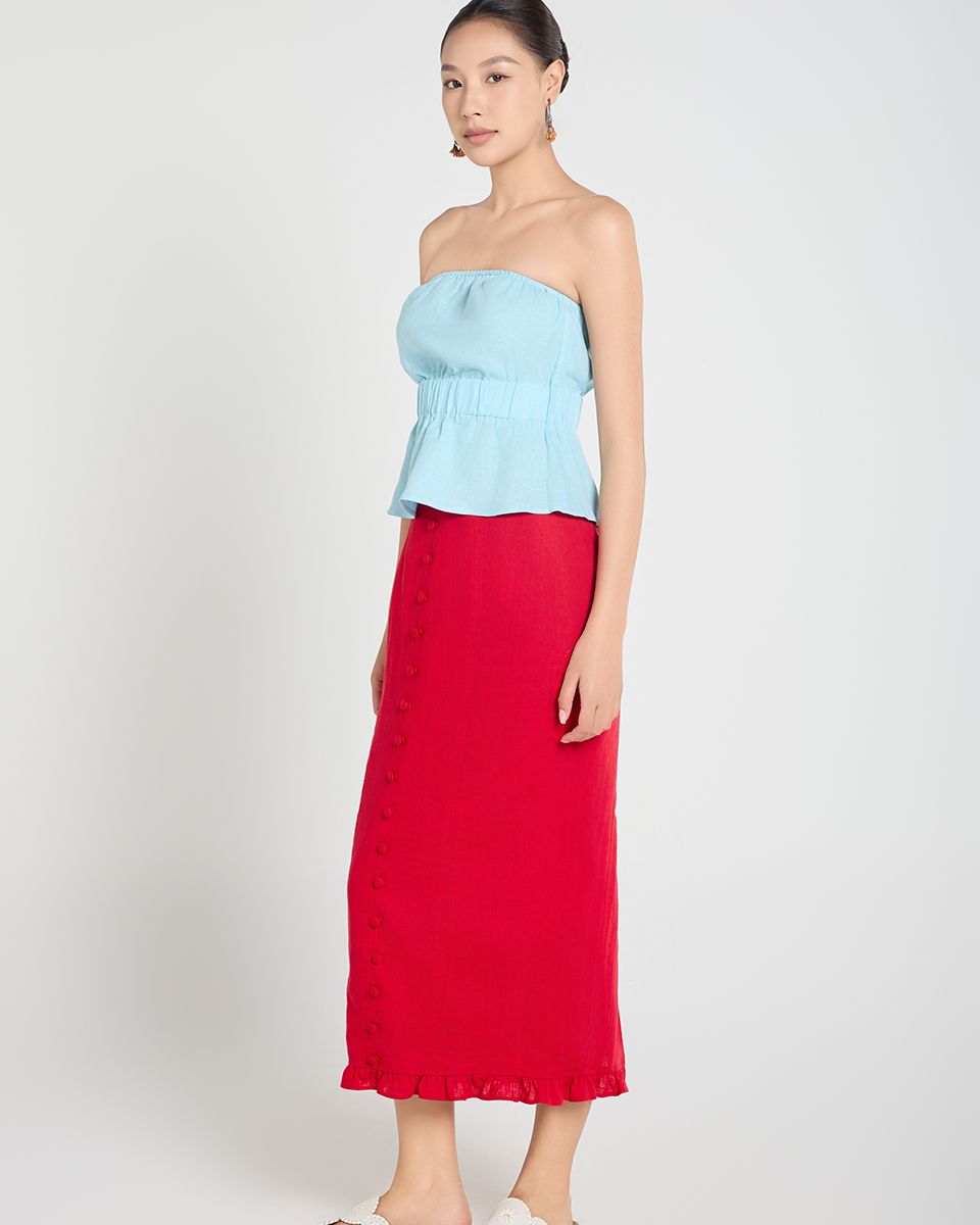 Áo Kiểu Linen Xanh A Touch Of Effortless Elegance