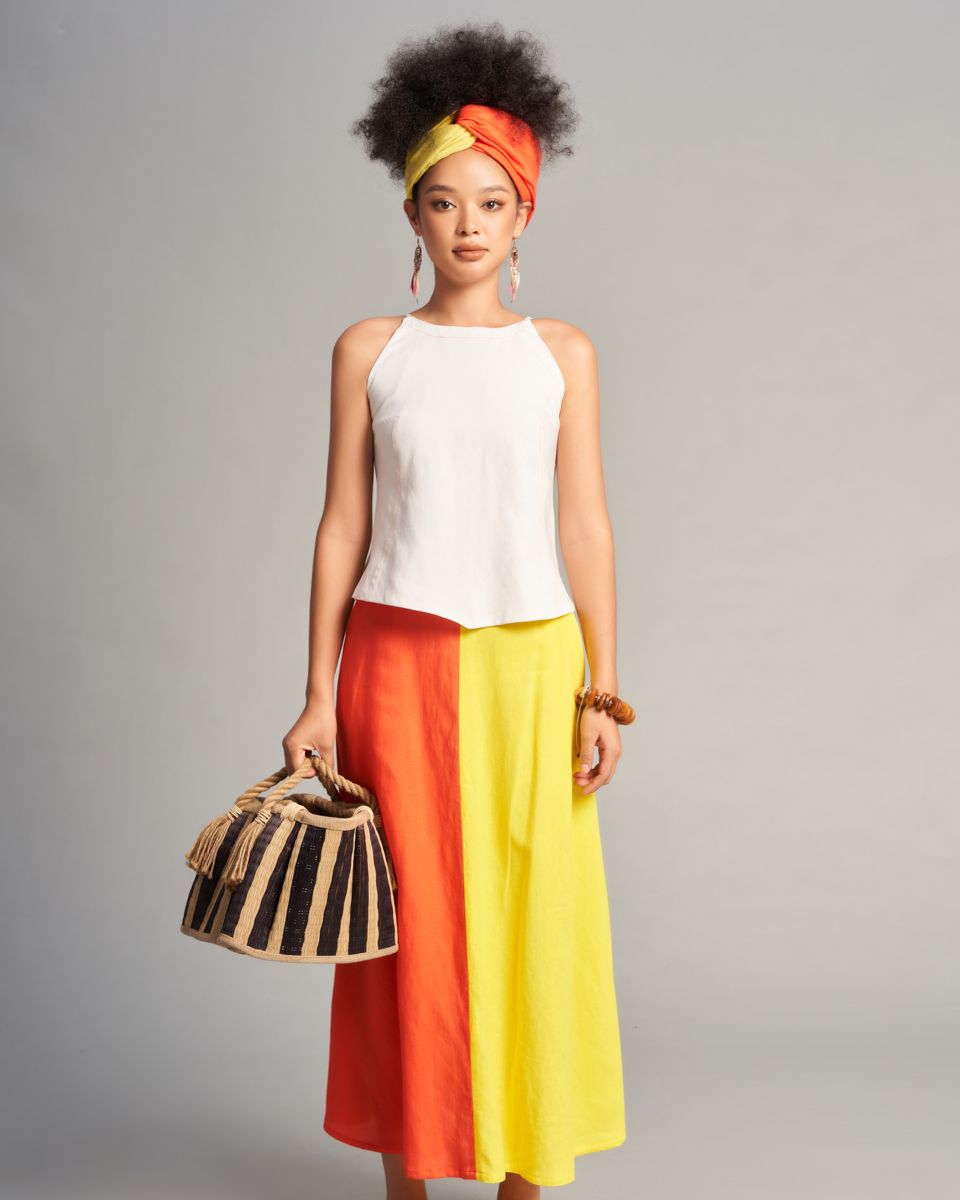 Áo Kiểu Linen Trắng Sắc Màu Tự Do