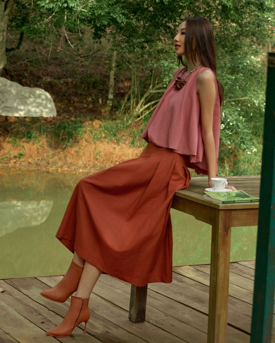 Chân Váy Linen Cam Đất Into The Wood