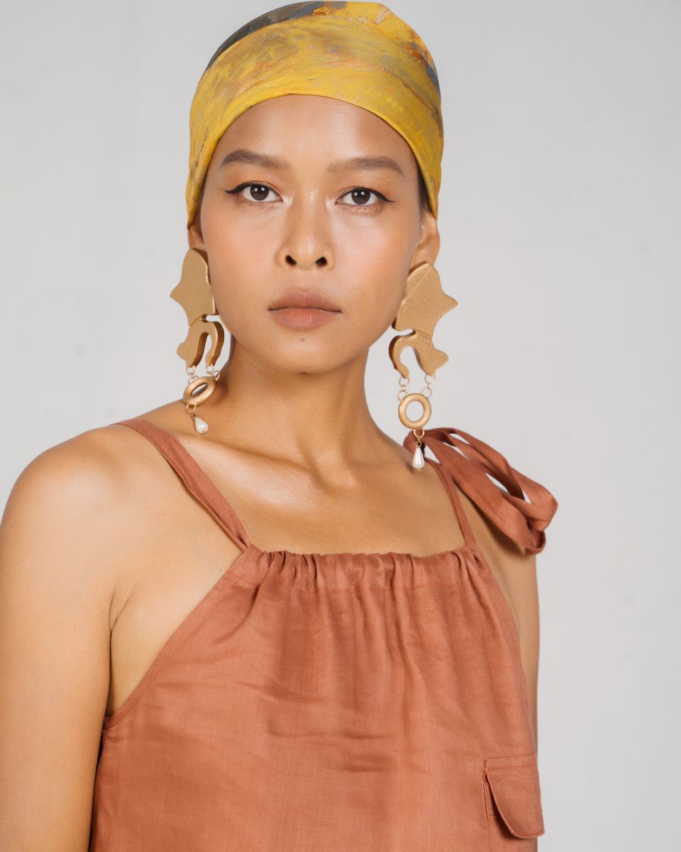 Đầm Linen Nâu Đất New Linen New Horizon