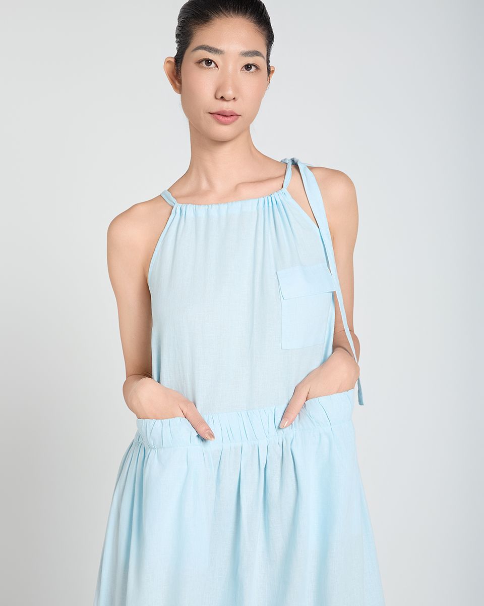 Đầm Linen Xanh A Touch Of Effortless Elegance