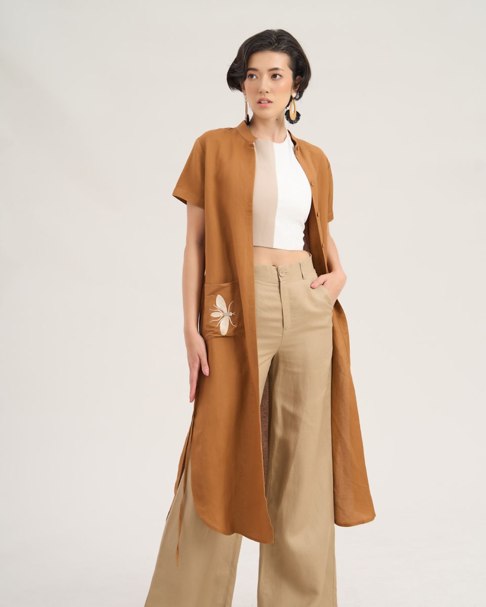 Quần Dài Linen Nâu Nhạt  Chocolate Fall In Love