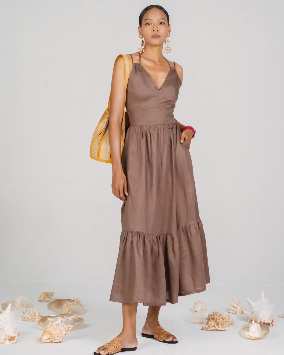 Đầm Linen Nâu New Linen New Horizon