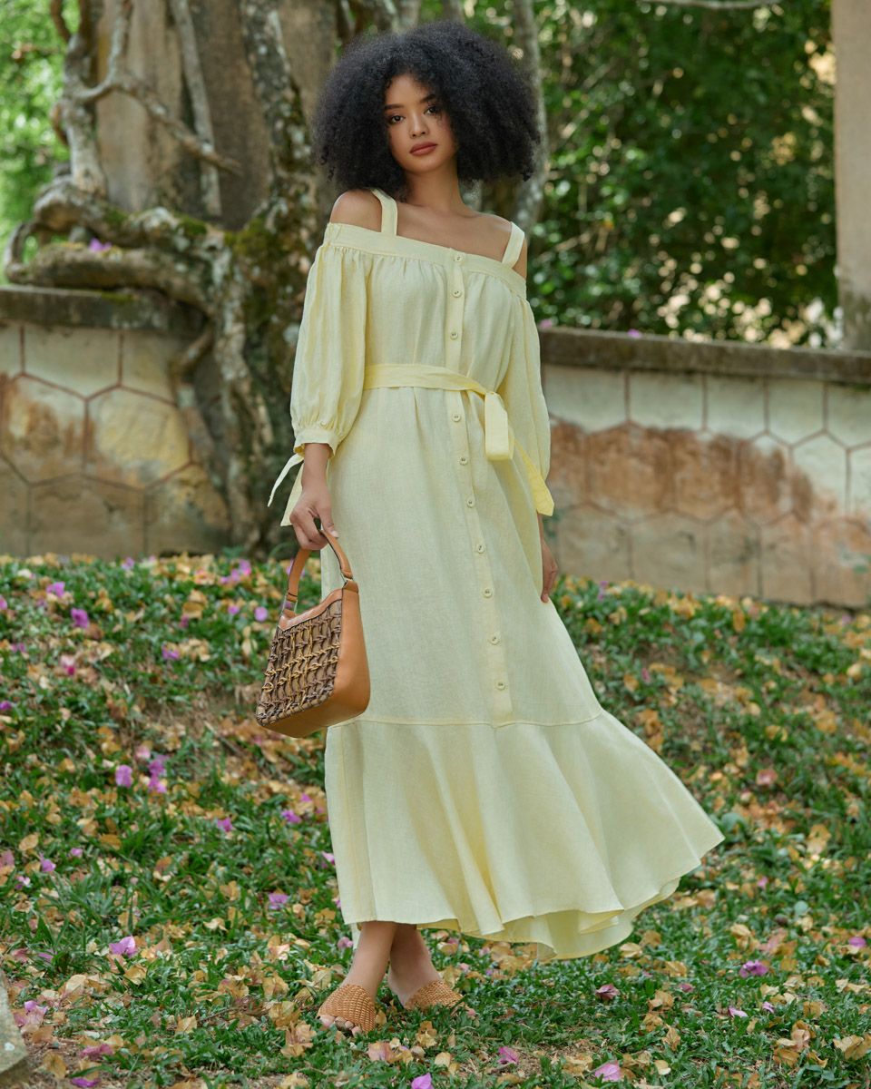 Đầm Linen Vàng Into The Wood
