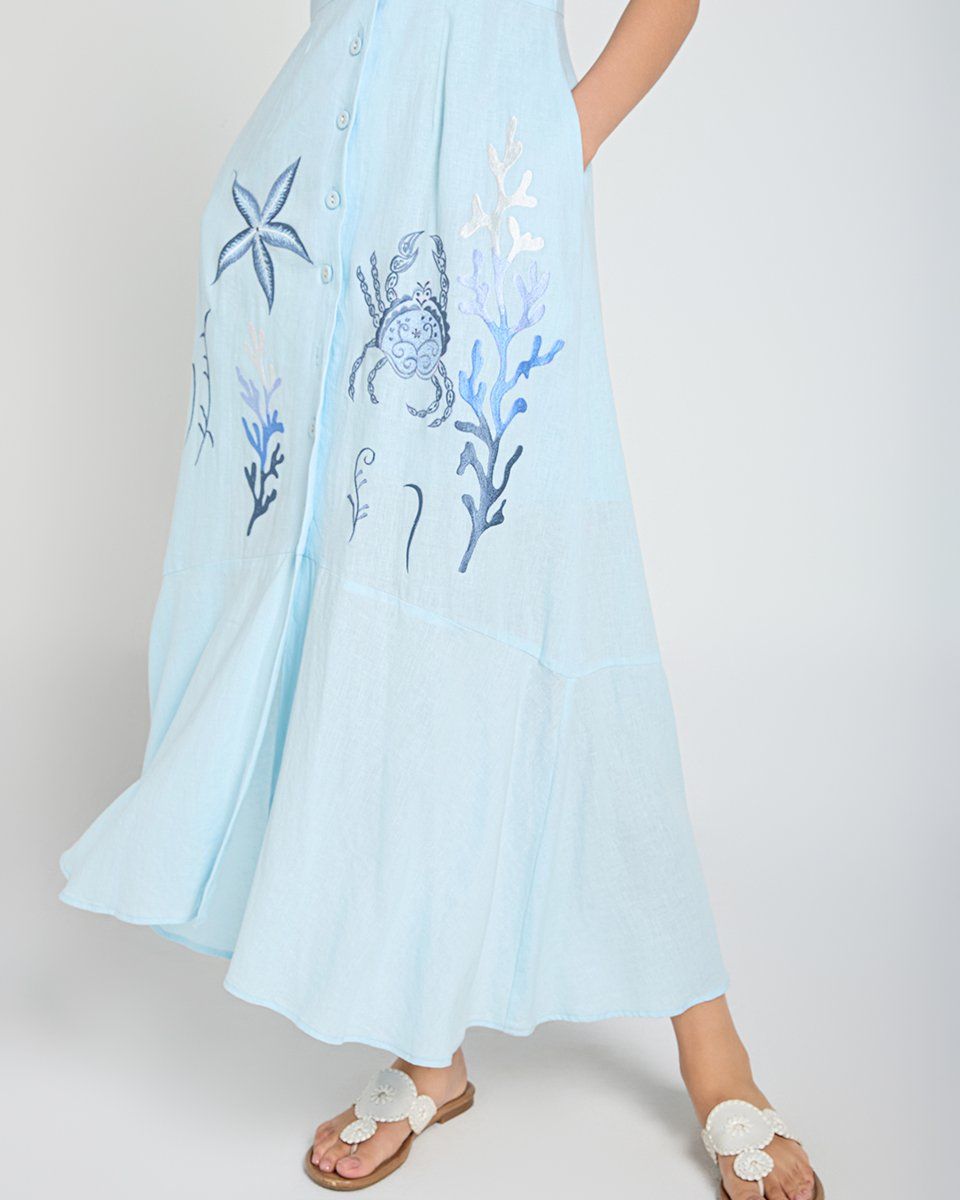 Đầm Linen Xanh A Touch Of Effortless Elegance