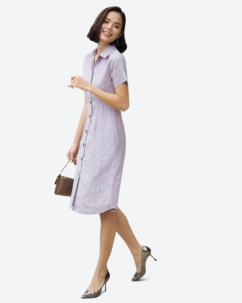 Đầm Linen Tím Vẻ Đẹp Đương Đại