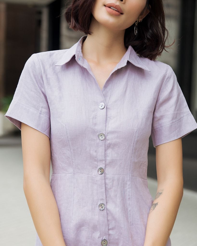 Đầm Linen Tím Vẻ Đẹp Đương Đại