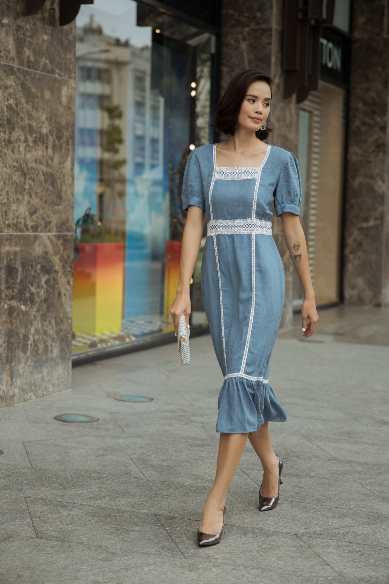 Đầm Linen Xanh Vẻ Đẹp Đương Đại