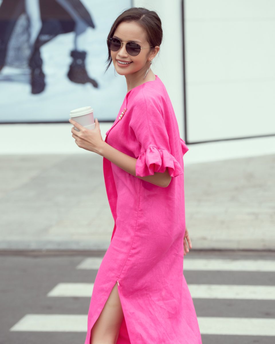 Đầm Linen Hồng City Girls