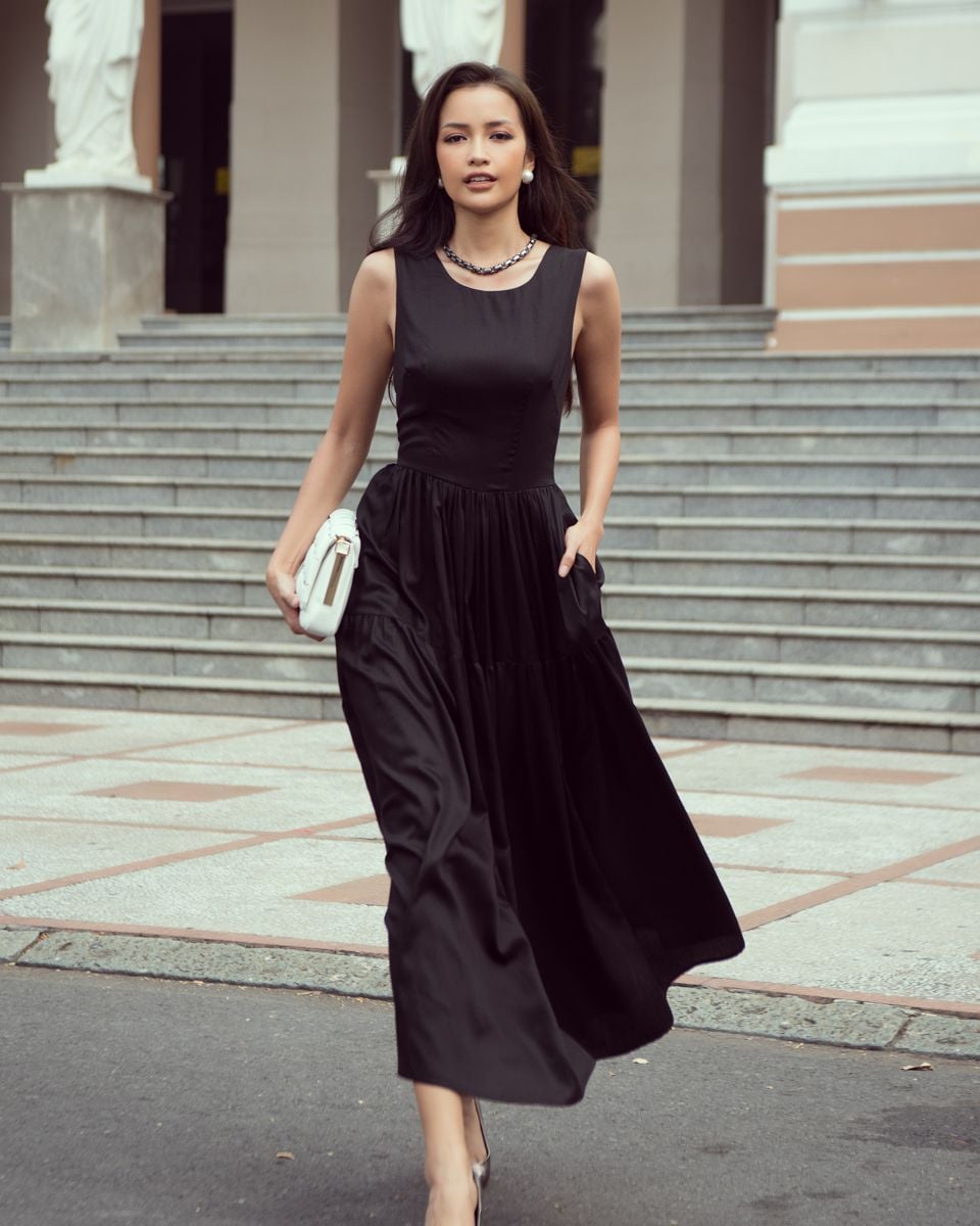 Đầm Lụa Đen City Girls