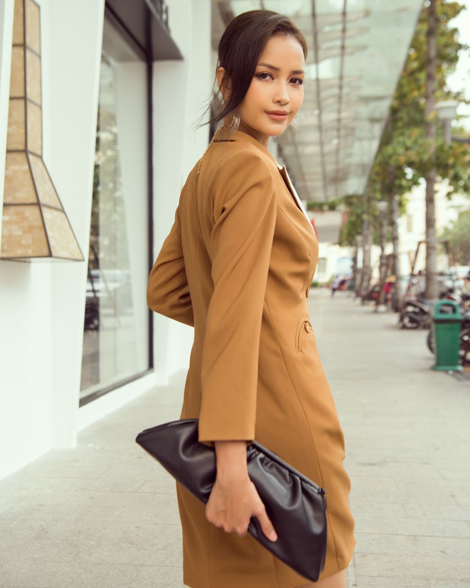 Đầm Lụa Nâu City Girls