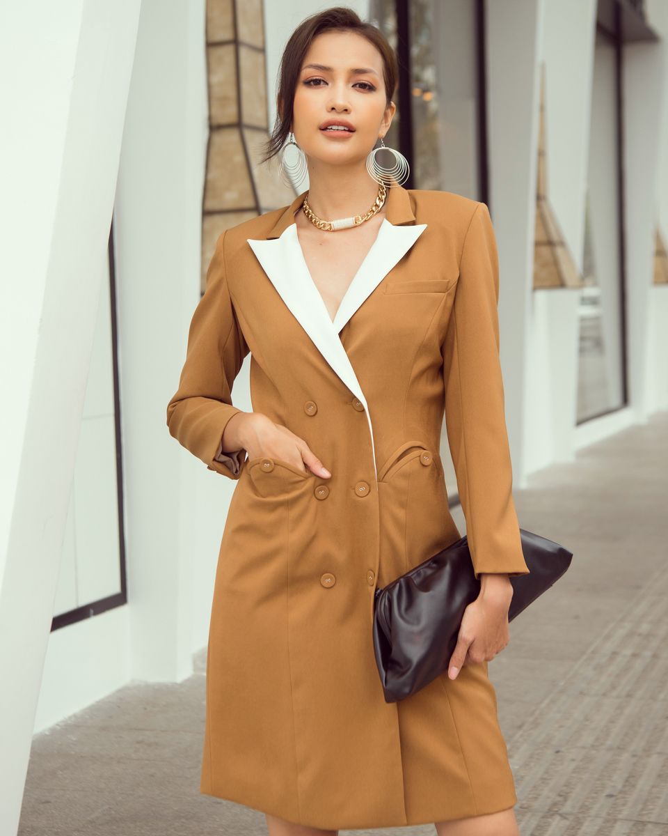 Đầm Lụa Nâu City Girls