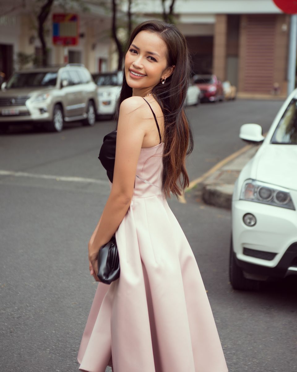 Đầm Taffta Hồng Đen City Girls